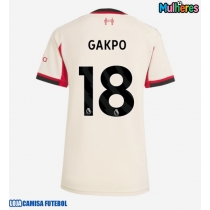 Camisa de Futebol Liverpool Cody Gakpo #18 Equipamento Secundário Mulheres 2025-26 Manga Curta